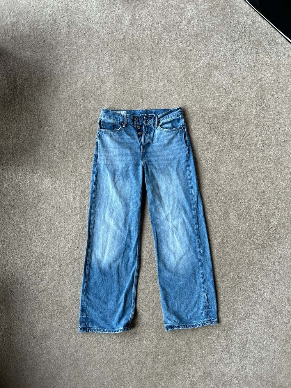 H&M Straight Loose Fit Baggy Jeans Medium Wash Denim 28/32